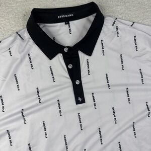 BYRDGANG Mens Golf Polo Shirt XL White Black F*CK BOGEYS Short Sleeve